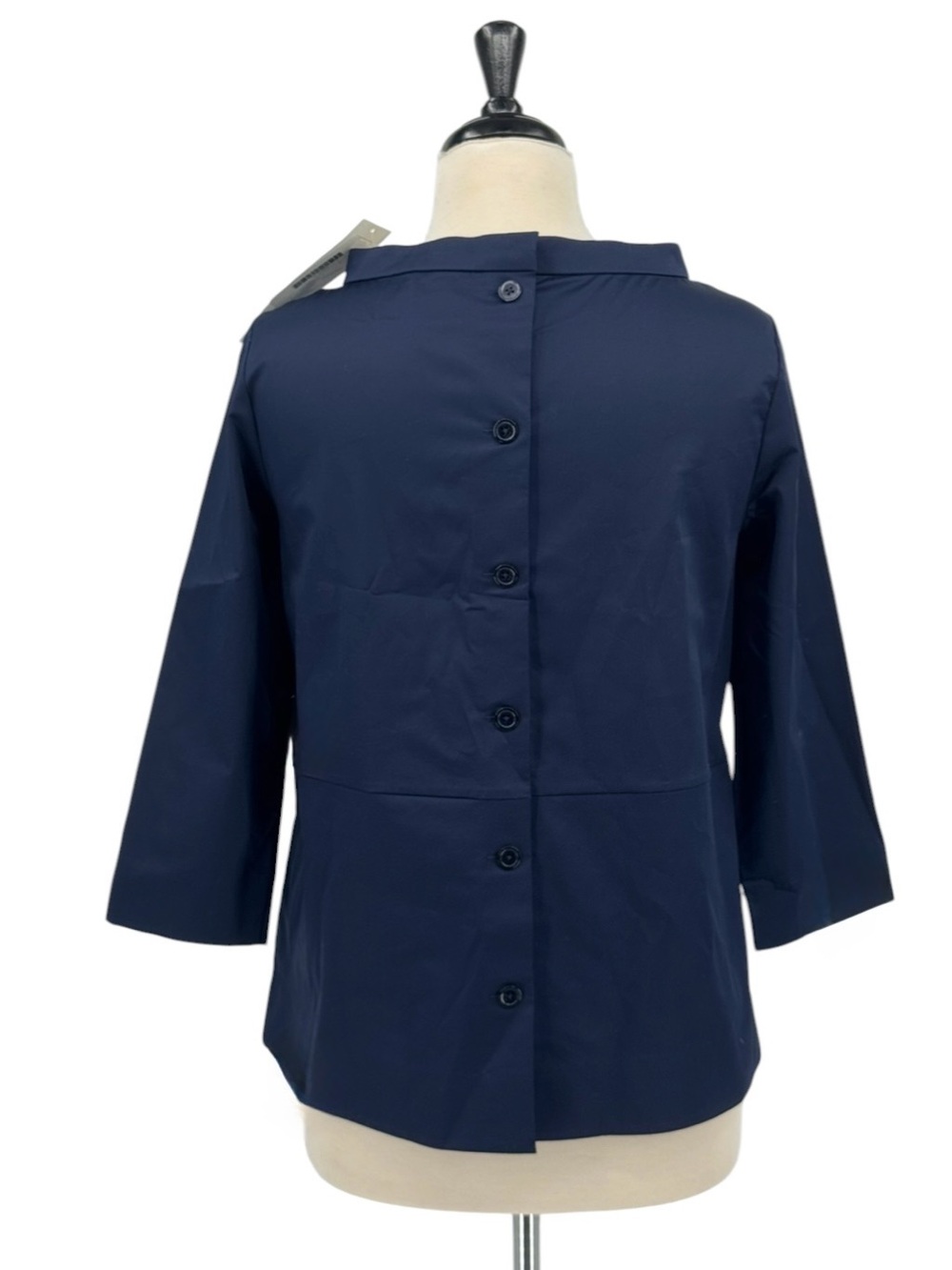 COS Boat Neck Top Navy Blue Sz 4 - Picture 2 of 4